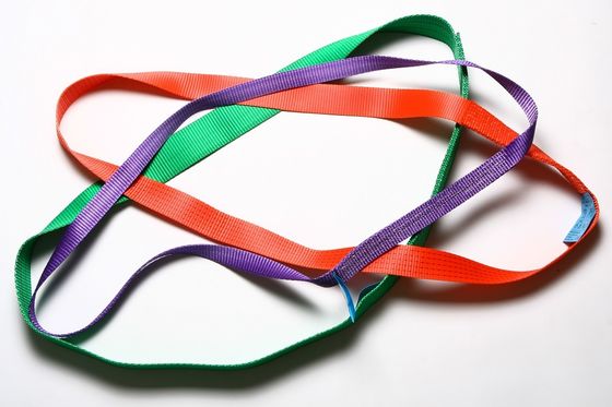 حبل البوليستر المعتمد الحبل المسطح الحبل الرقمي لرفع الرافعة مع شهادة اختبار السحب قبل التسليم